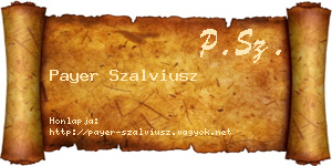Payer Szalviusz névjegykártya